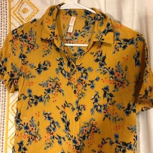 Yellow, floral top